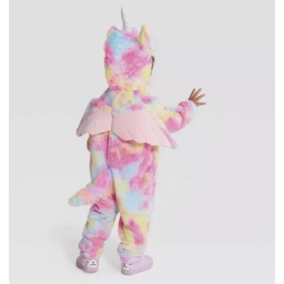 Toddler Unicorn Costume 18-24 mos Pattern Wings Tail One Piece Halloween - Picture 2 of 8